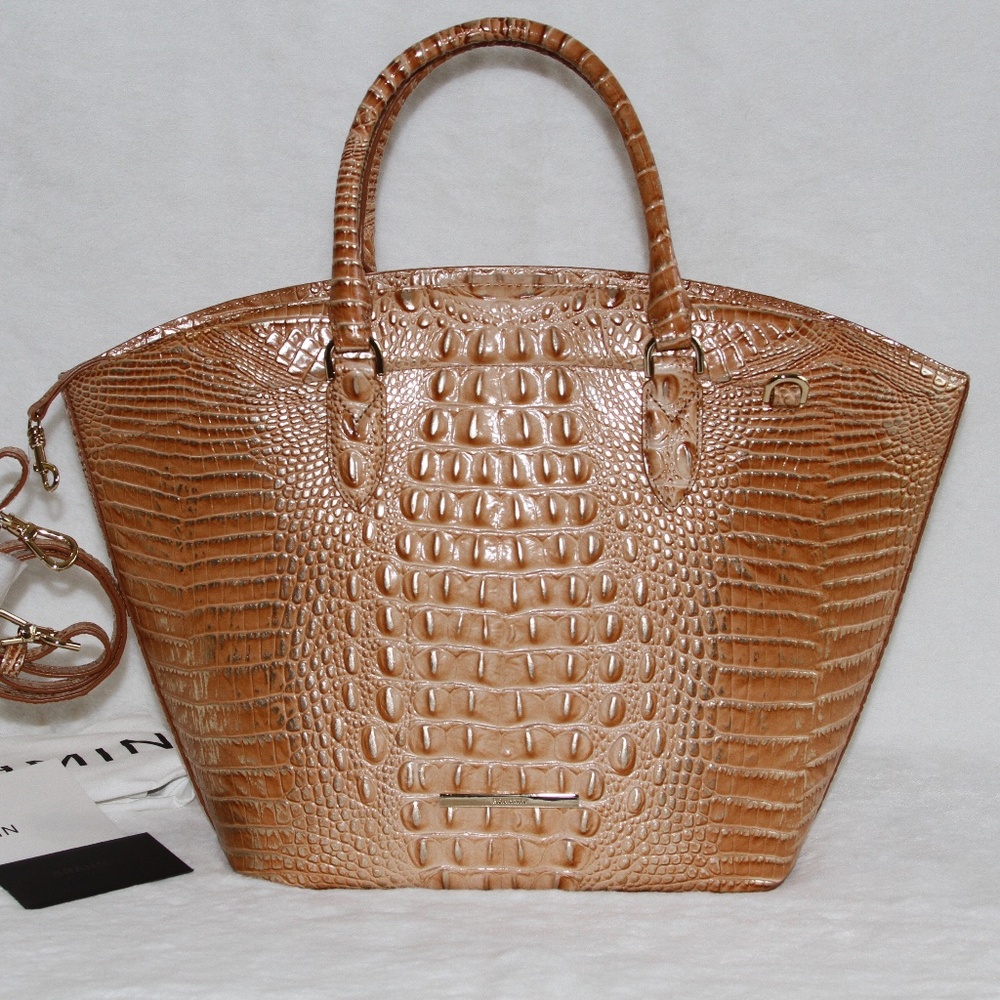 Brahmin Jeanne Tote Bag Honey Brown Melbourne Leather Purse NWT